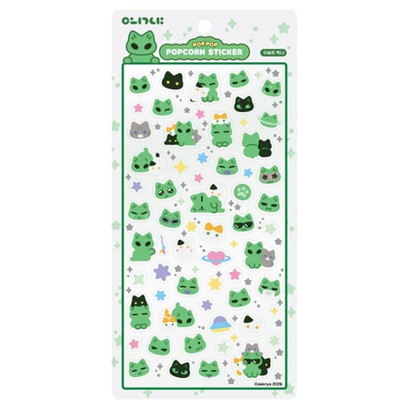 【oeknya】POP POP POPCORN STICKER ステッカーシール/ホワイト
