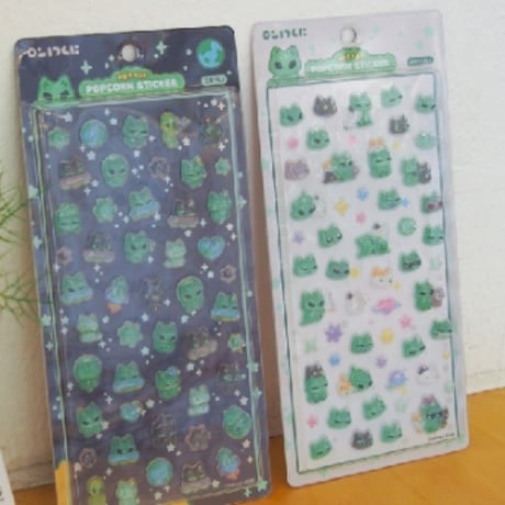 【oeknya】POP POP POPCORN STICKER ステッカーシール/ブラック