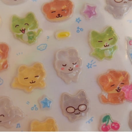 【heeheeclub】POP POP POPCORN STICKER ステッカーシール/ブルー
