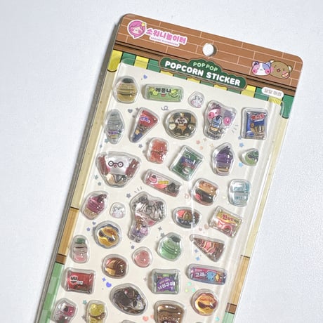 【SW Playground】POP POP POPCORN STICKER ステッカーシール/イエロー