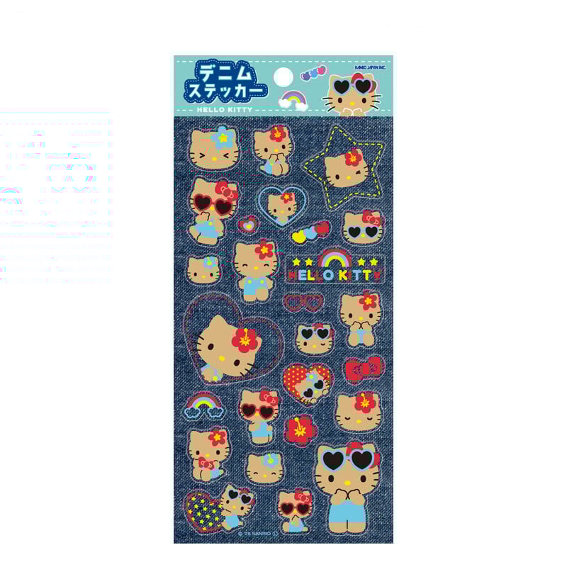 サンリオキャラクターズ》日焼けハローキティ シールシート デニム
