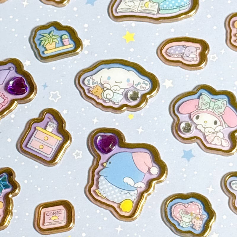 サンリオキャラクターズ》キャンディシール ストーン付き 夜ののんびり