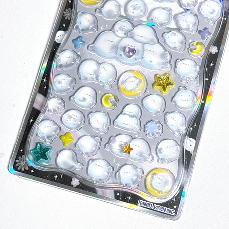 《ぽんぽんシマエナガ》 光るプチドロップステッカー