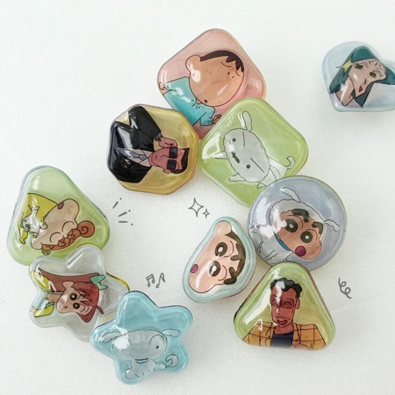 韓国限定 クレヨンしんちゃん 3D立体クリスタル　ぷっくりシール 4種　72枚 韓国シール】3D CRYSTAL STICKER《クレヨンしんちゃん》シール | SHIRO