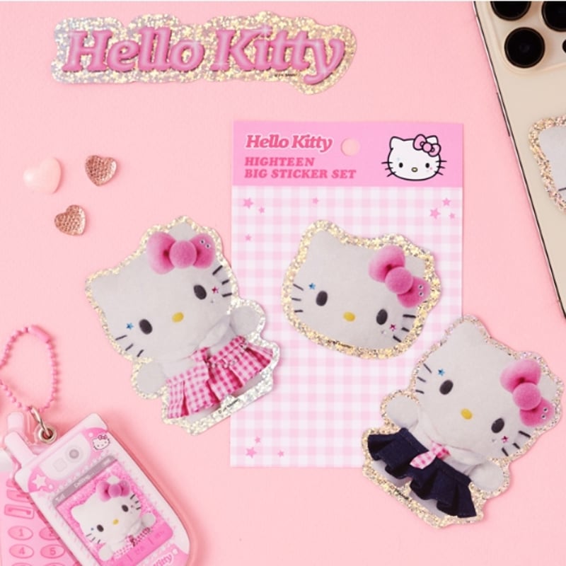 韓国限定】ハローキティホログラムビッグステッカーセット | SHIROIOUCHI