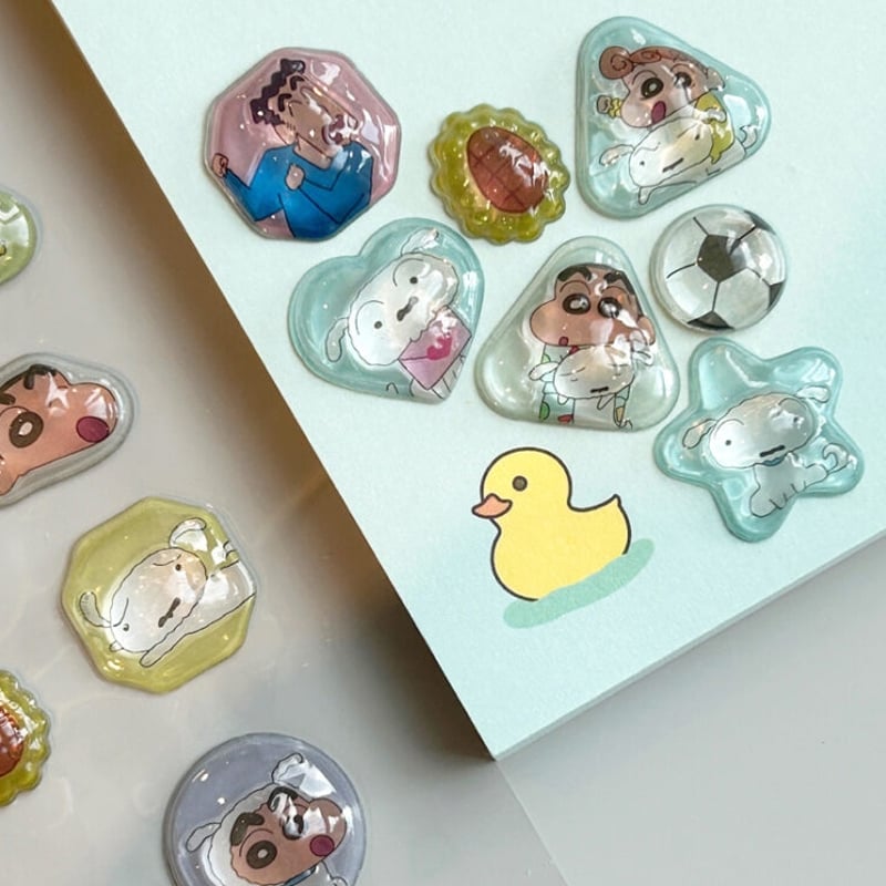 韓国限定 クレヨンしんちゃん 3D立体クリスタル　ぷっくりシール 4種　72枚 韓国シール】3D CRYSTAL STICKER《クレヨンしんちゃん》シール | SHIRO