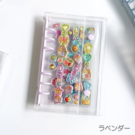 高品質！【A6】２ボタンカラーバインダー/シール帳
