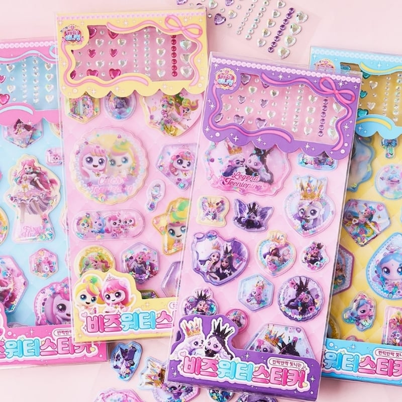 韓国シール】プリンセスキャッチティニピン ビーズウォーター