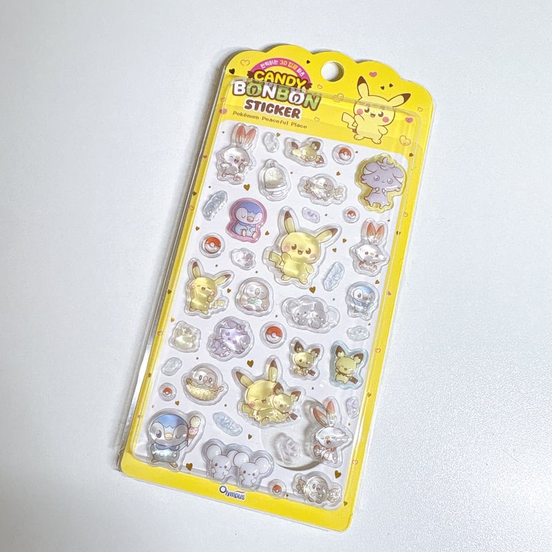 韓国公式】ポケモン/ポケピース キャンディ3Dステッカーシール