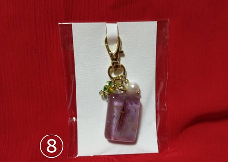 馬毛入りレジンアクセサリー(キーホルダー)大