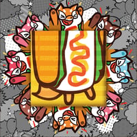 伸ばせるホットドッグハイプ(足) 缶バッチ【enocinoco】e-25
