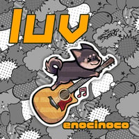 [luv] Dog&Guitar sticker【enocinoco】e-13