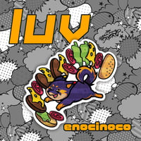 [luv] Dog&Hamburger sticker【enocinoco】e-12