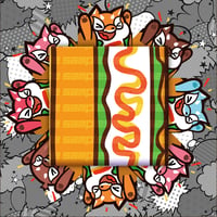 伸ばせるホットドッグハイプ(おなか) 缶バッチ【enocinoco】e-24