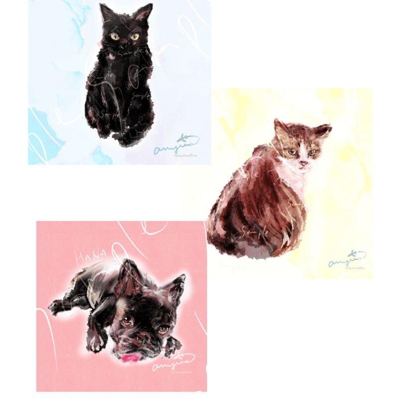 大切なご家族(ペット)の似顔絵お描きします＜デジタルデータ