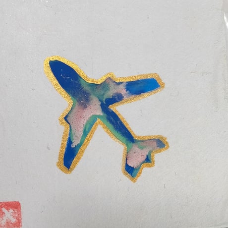 【アナログ原画】　飛行機（白）　＃4