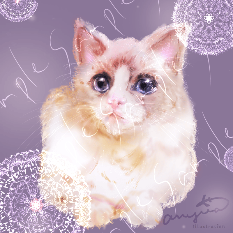 大切なご家族(ペット)の似顔絵お描きします<デジタルデータ