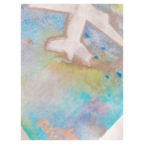 【原画】飛行機(空)　日本画　✈展示のみ✈#6