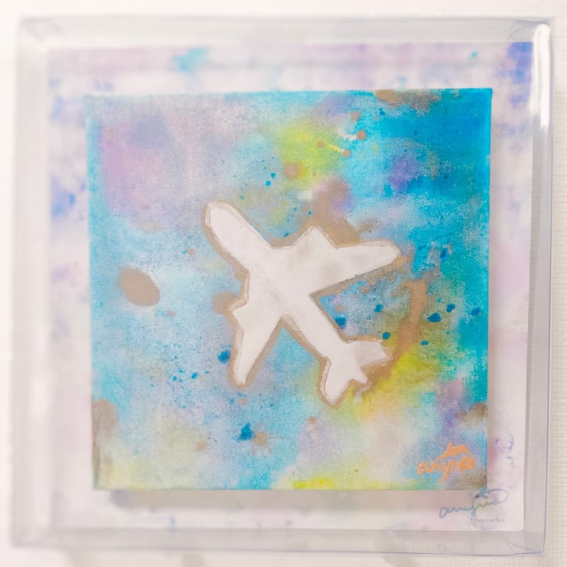 原画】飛行機(空) 日本画 ✈展示のみ✈#6 | Anyna's STORE