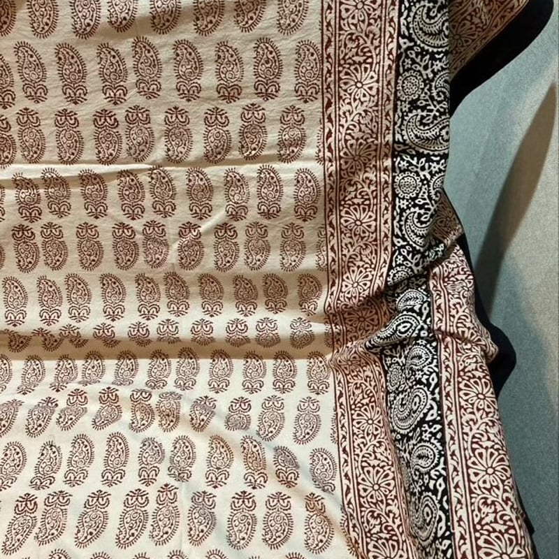 インド ブロックプリント ダブルサイズ ベッドカバー 赤1