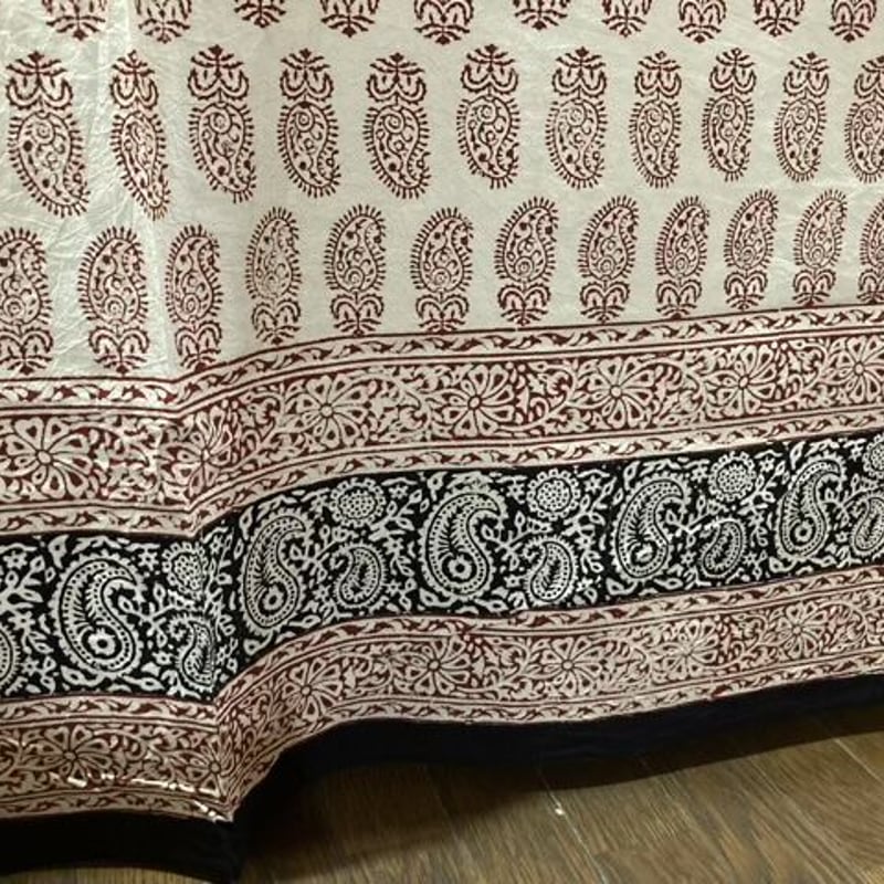 インド ブロックプリント ダブルサイズ ベッドカバー 赤1 インド ブロックプリント ダブルサイズベッドカバー 赤1 | MAKOLANDS