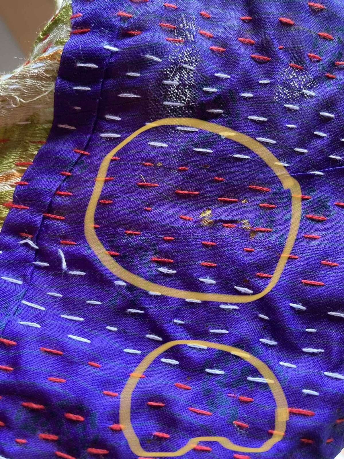 インド カンタ ラリーキルト ストール パッチワーク 刺し子 大 | MAKOLANDS
