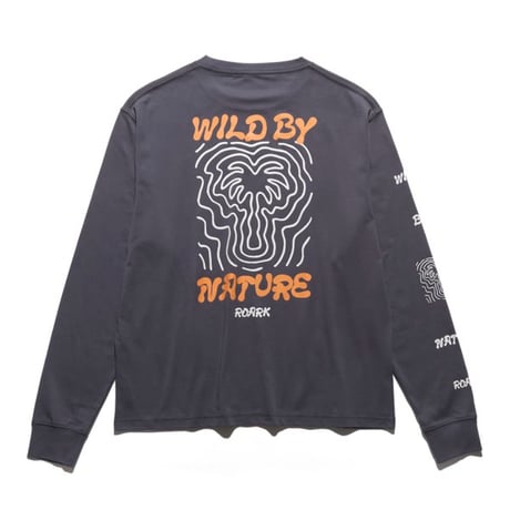 "WILD BY NATURE" L/S TEE - FOLKSTONE BLUE