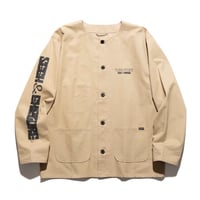 "SEEK & EXPLORE" DUCK DUNGAREE ENGINEER JACKET - SAND BEIGE