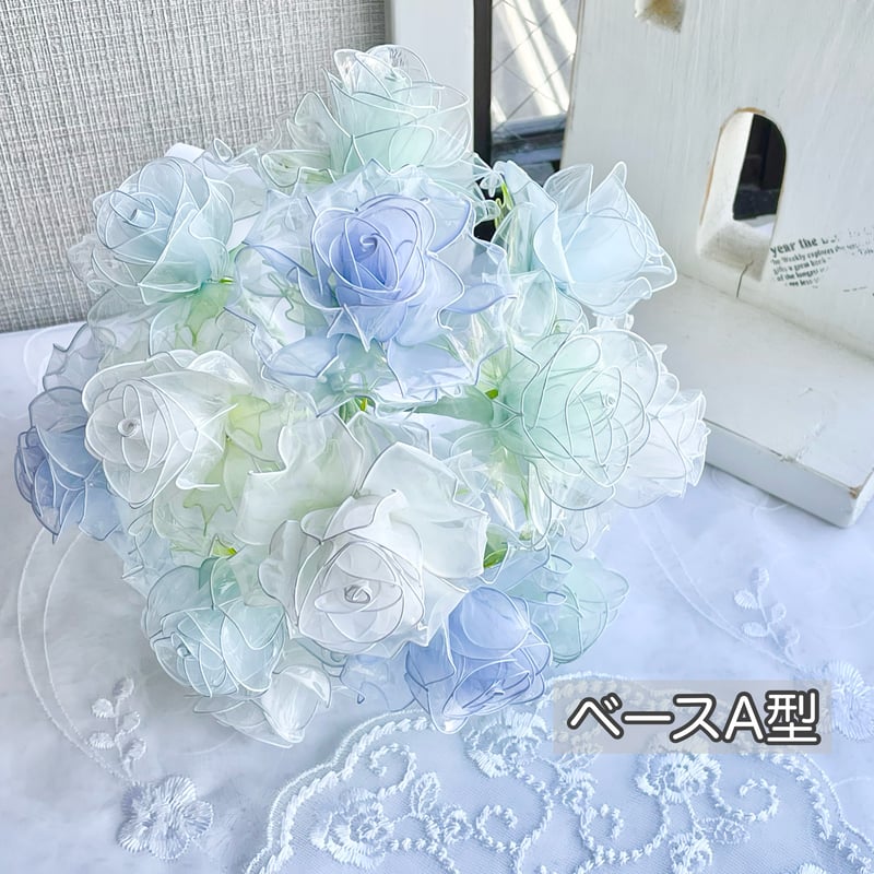 オーダーメイドドライフラワーブーケ パープル ホワイト オーダー