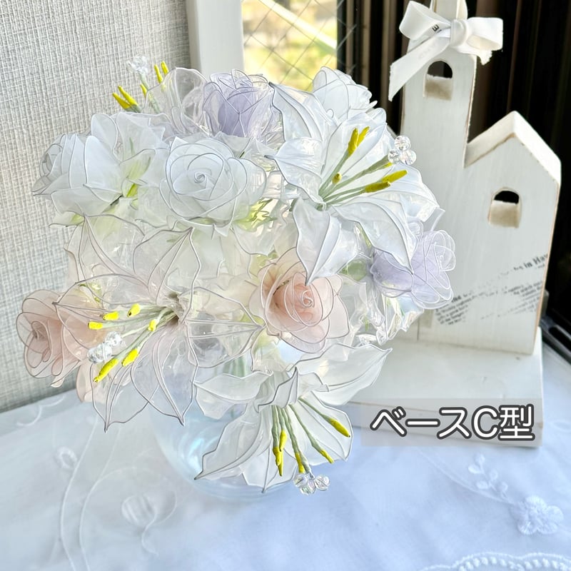 オーダーメイドドライフラワーブーケ パープル ホワイト お花オーダーOK】ブーケ&ブートニアセット【YB-BU-1】 | DRESSY