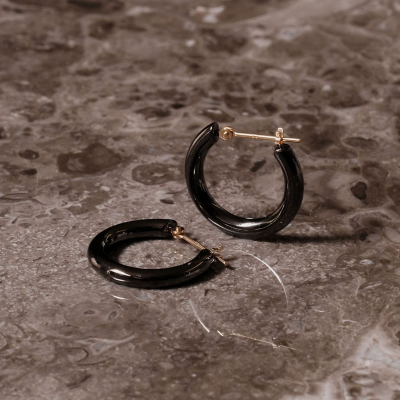basic -shadow-］クロッシング フープピアス M | HAH JEWELRY