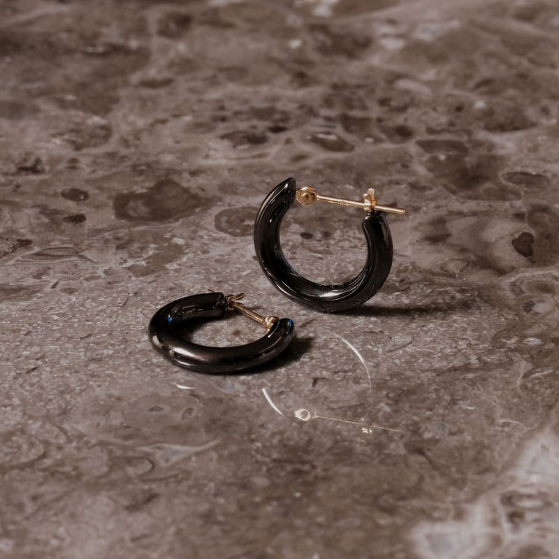 basic -shadow-］クロッシング フープピアス S | HAH JEWELRY