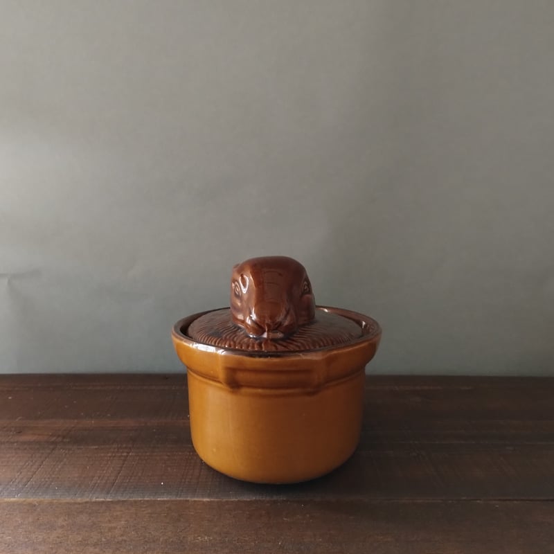 フランスヴィンテージ ウサギのテリーヌポット | フランス