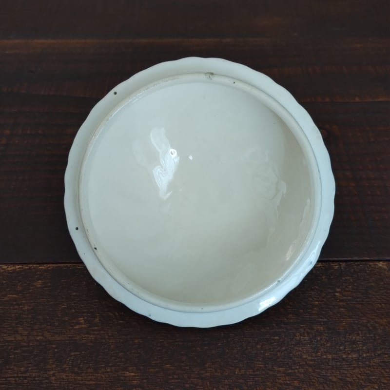 フランスアンティーク シュガーポット サルグミンヌ フォンタンジュ青