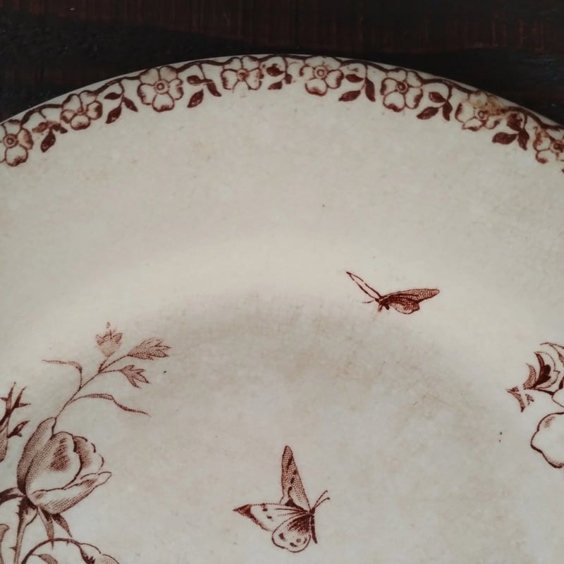 【2枚組】 フランス アンティークプレート ジアン オステルリッツ 深皿 フランス アンティーク GIEN ジアン『Lorraine』深皿a | EMUPARIS