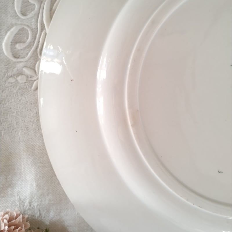 フランスアンティーク クレイユモントロー わた毛のプレート b