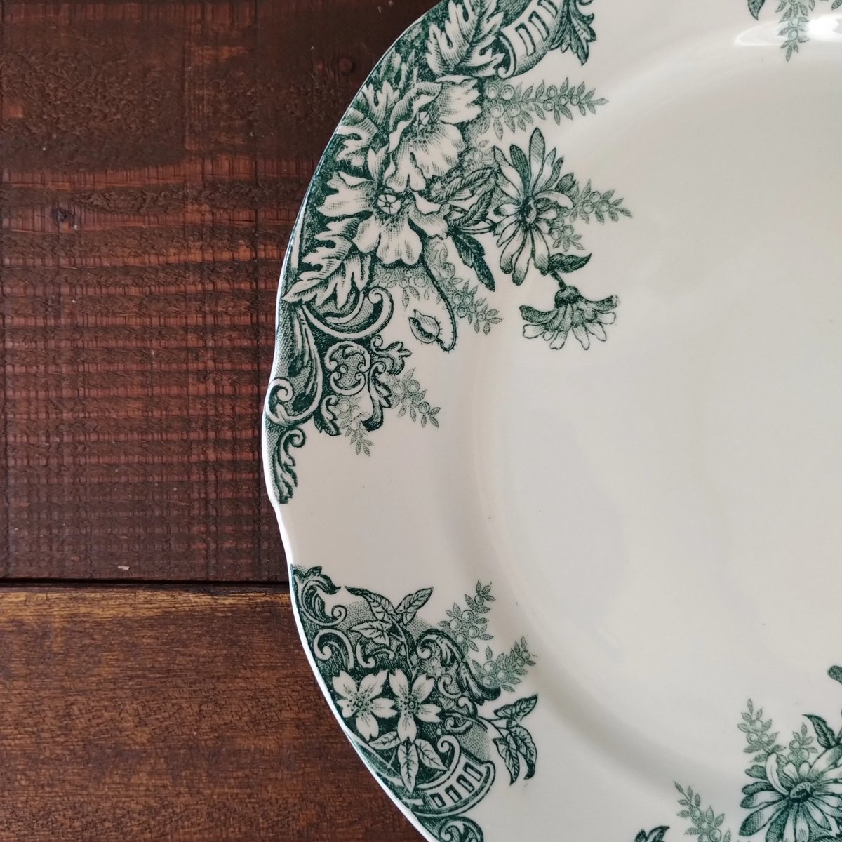 フランスアンティーク グリーンのプレート2 | フランス