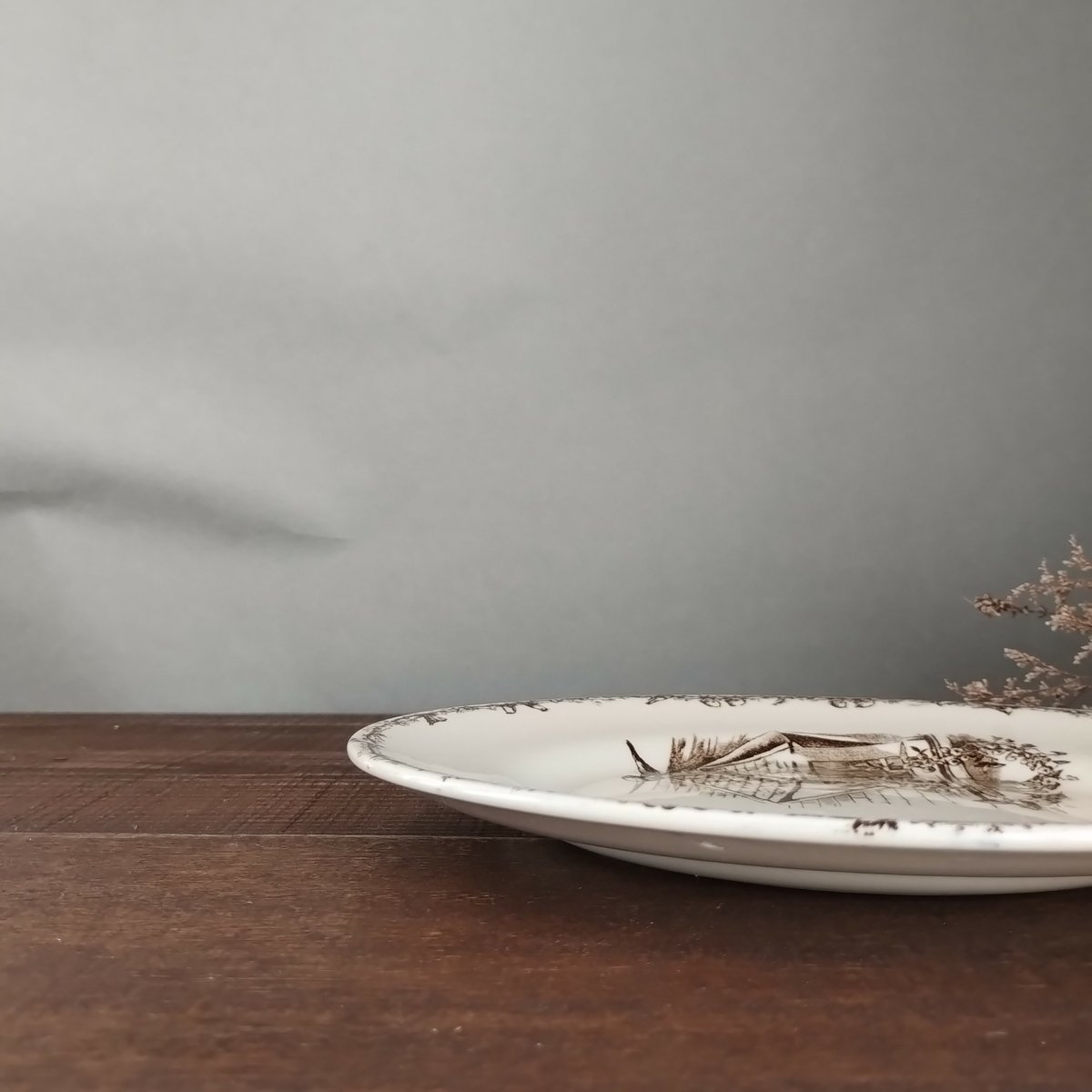 ② フランスアンティーク　ショワジールロウ　ETRETAT ディナープレート ② フランスアンティーク ショワジールロウ ETRETAT ディナープレート