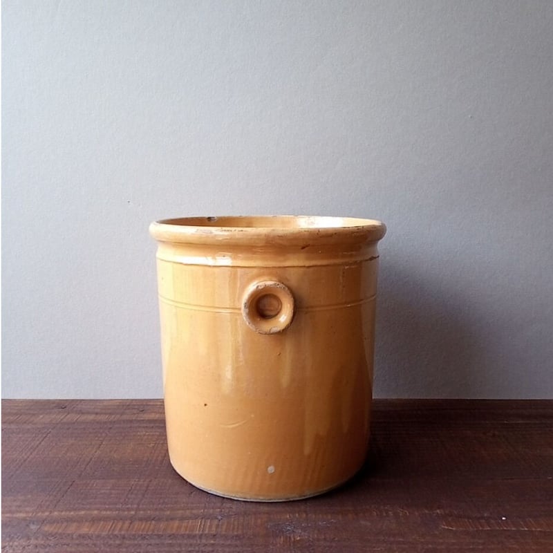 フランスアンティーク 南仏の大きな黄色のポット | フランス