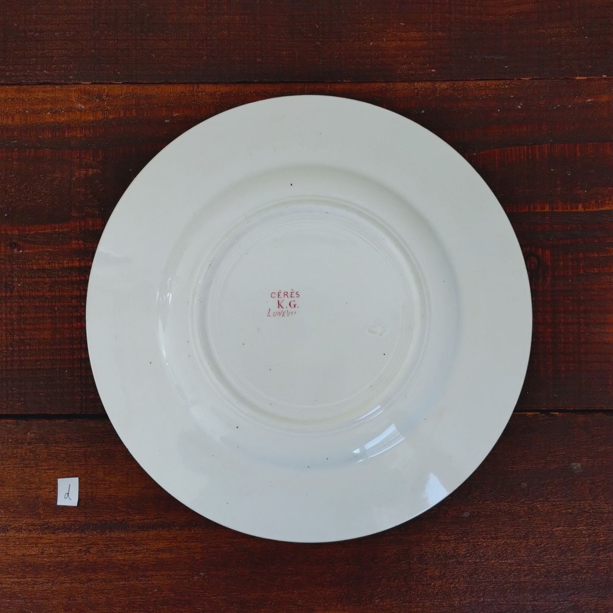 フランスアンティーク 赤い小花と小鳥のプレートd | フランス