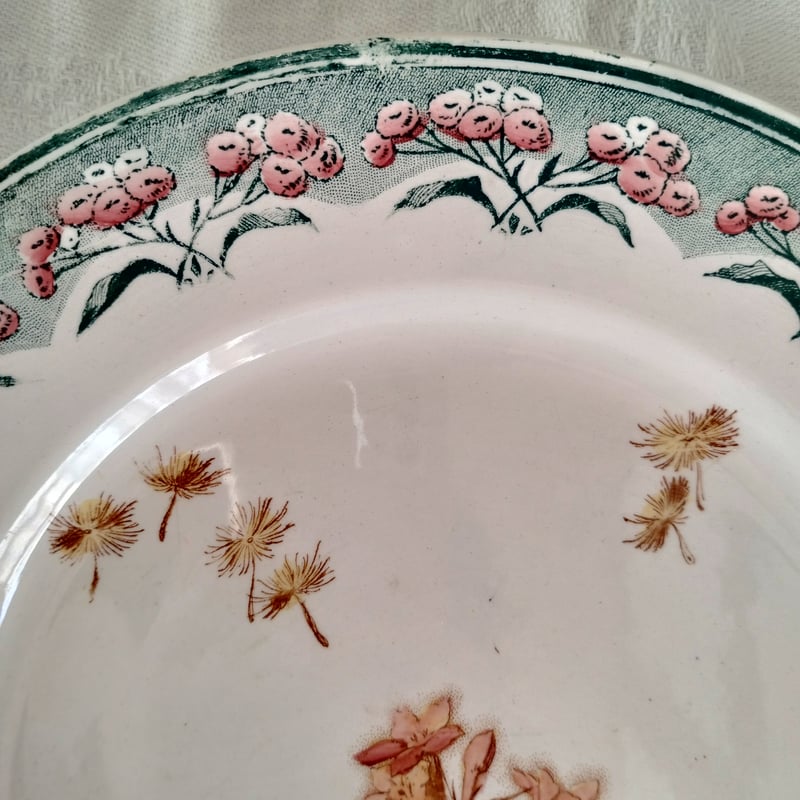 フランスアンティーク クレイユモントロー わた毛のプレート c