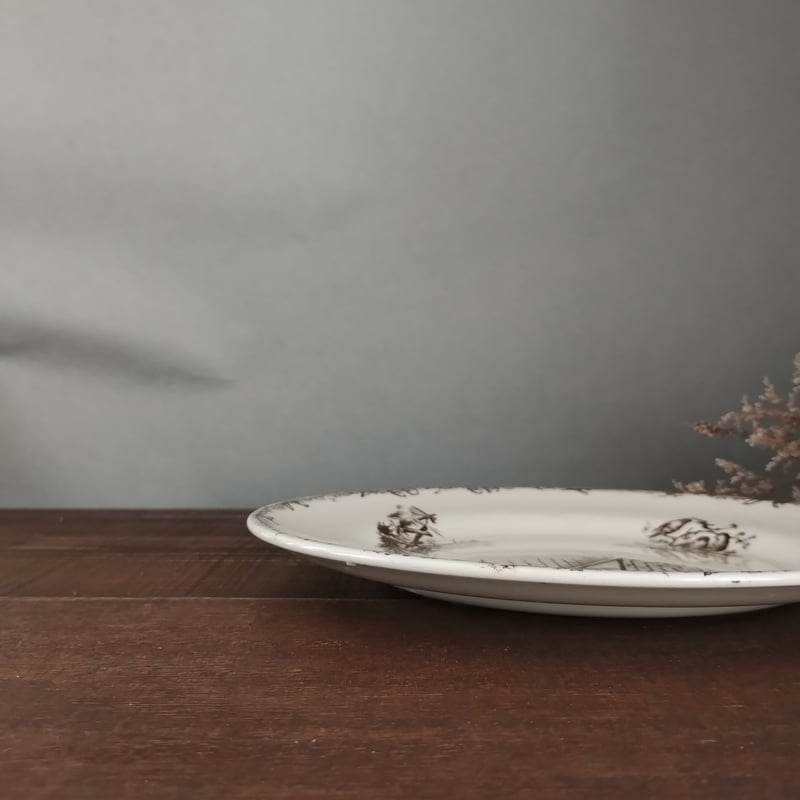 フランスアンティーク ショワジールロワのセピアなプレートc