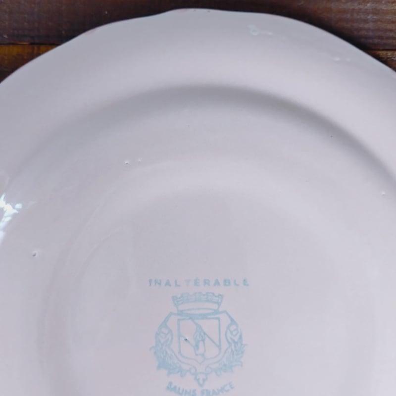 【美品】 フランスアンティーク 花リム ディナープレート ショワジールロワ窯 フランスアンティーク 花リム ディナープレート ショワジールロワ窯