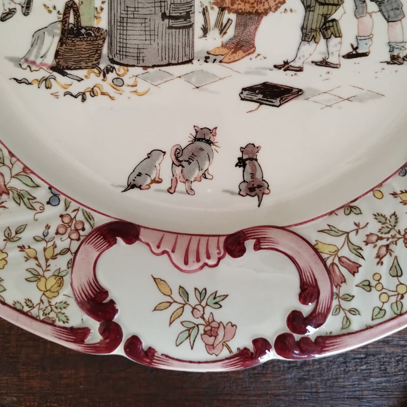 サルグミンヌ アンファンリシャール アンティークプレート フランスアンティーク Sarreguemines サルグミンヌ アンファン リシャール 平皿 フランス