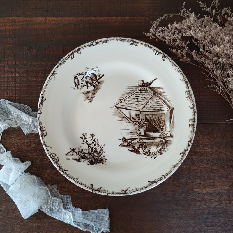 フランスアンティーク ショワジールロワのセピアなプレートc