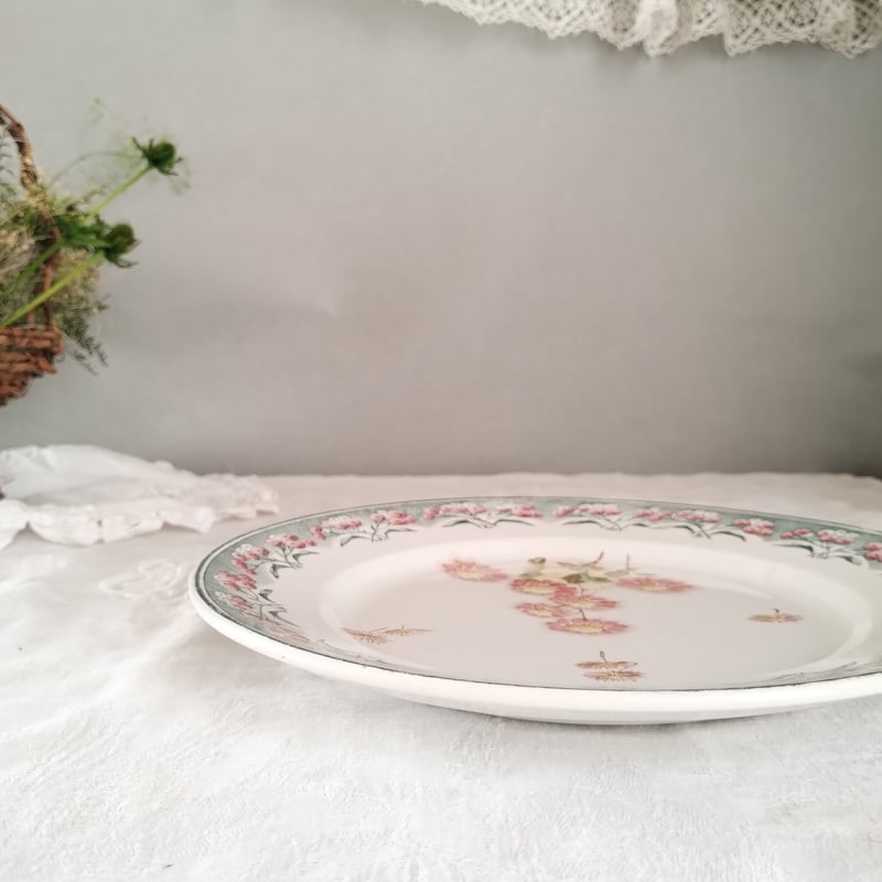 フランスアンティーク クレイユモントロー わた毛のプレート f