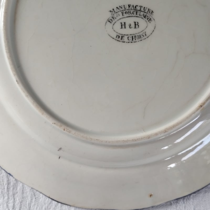 【専用】ショワジールロワ　アンティークプレート フランスアンティーク ショワジールロワの貴婦人が描かれたデザート