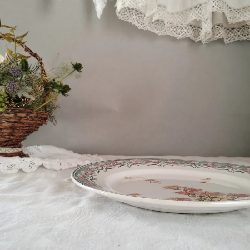 フランスアンティーク クレイユモントロー わた毛のプレート a