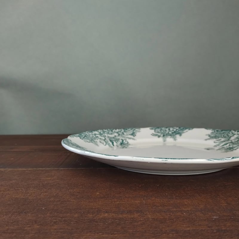 フランスアンティーク グリーンのプレート2 | フランス アンティーク