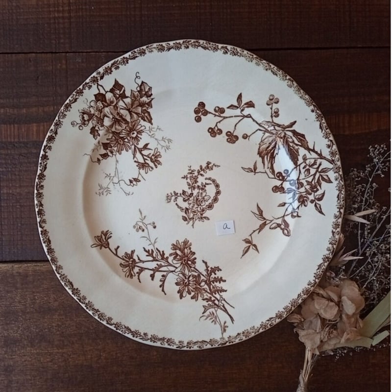 フランスアンティーク プレート フランスアンティーク グリーンのプレート2 | フランス